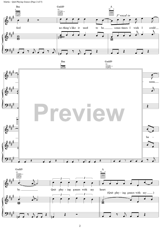 Quit Playing Games (with My Heart) by The Backstreet Boys - Choir - Digital  Sheet Music