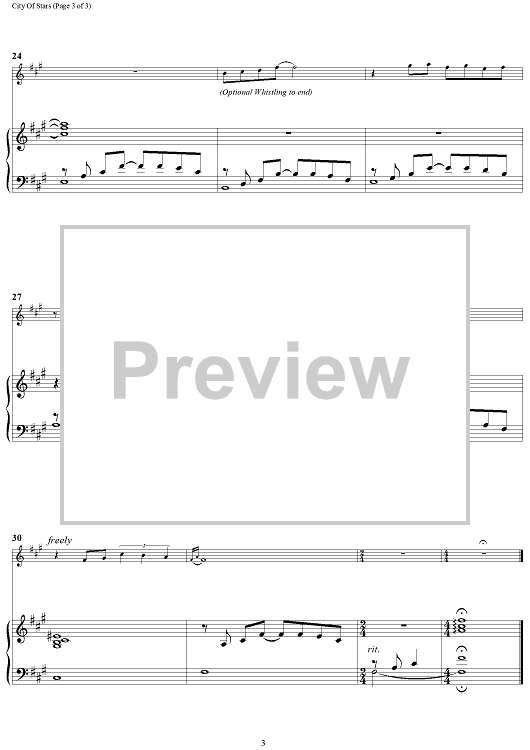 City of Stars by Justin Hurwitz Piano Sheet Music, Advanced Level
