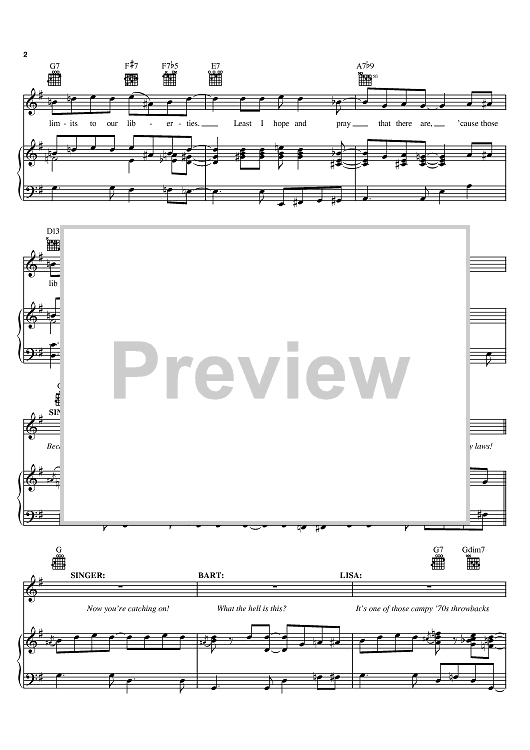 The Amendment Song sheet music for voice, piano or guitar (PDF)