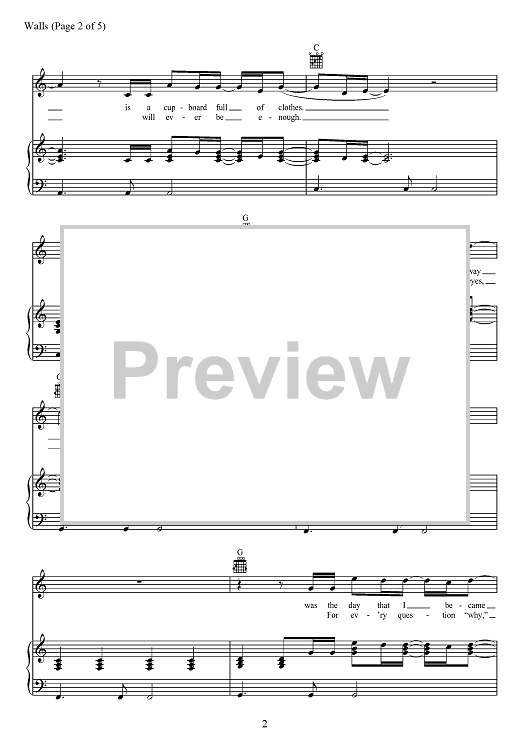 Louis Tomlinson Walls Sheet Music in A Minor (transposable) - Download &  Print - SKU: MN0206940