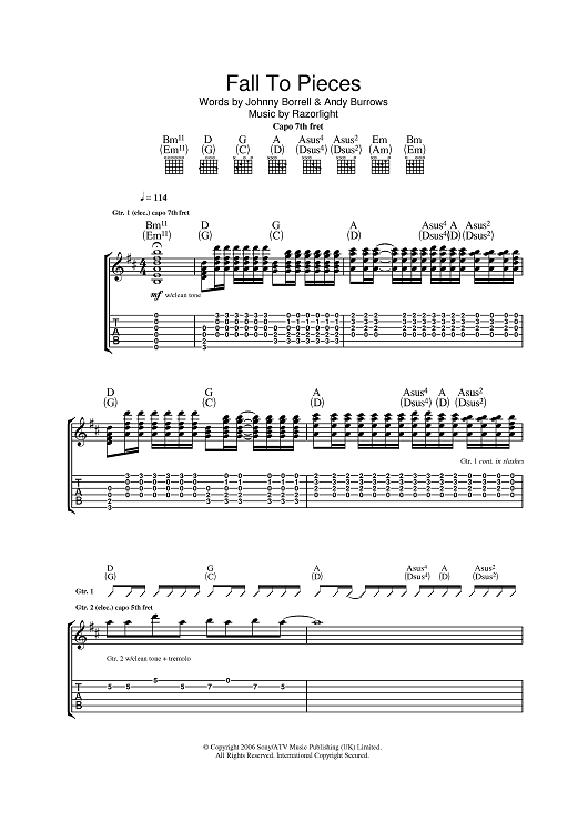fall to pieces guitar chords