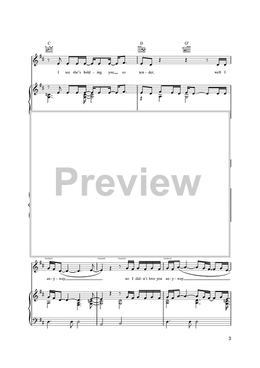 I Never Loved You Anyway Sheet Music By The Corrs For Piano Vocal