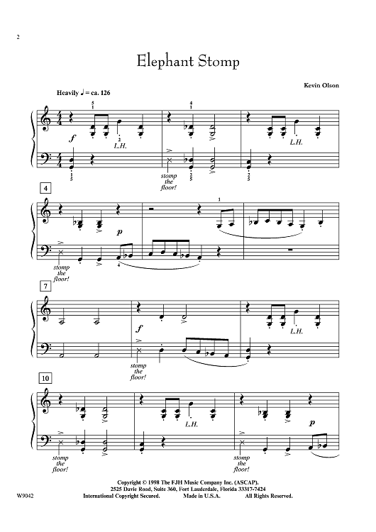 Elephant Stomp" Sheet Music for Piano - Sheet Music Now