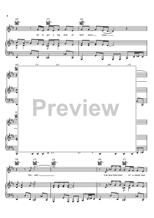 Warren Zevon Werewolves of London Sheet Music (Leadsheet) in A Major -  Download & Print - SKU: MN0169364