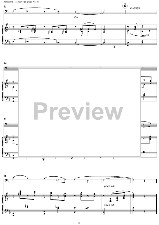 Melody in F" Sheet Music for Piano Solo - Sheet Music Now