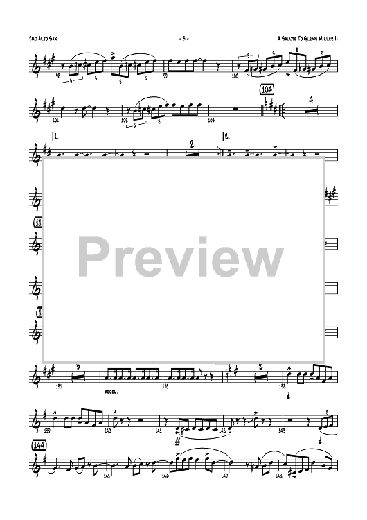 A Salute to Glenn Miller II - E-flat Alto Saxophone 2" Sheet