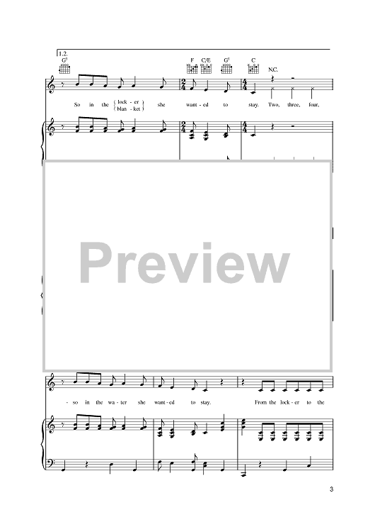 Itsy Bitsy Teenie Weenie Yellow Polkadot Bikini (Lead sheet with lyrics )  Sheet music for Piano (Solo) Easy