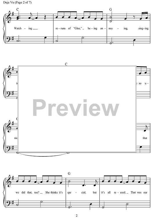 deja vu sheet music for ukulele (PDF-interactive)