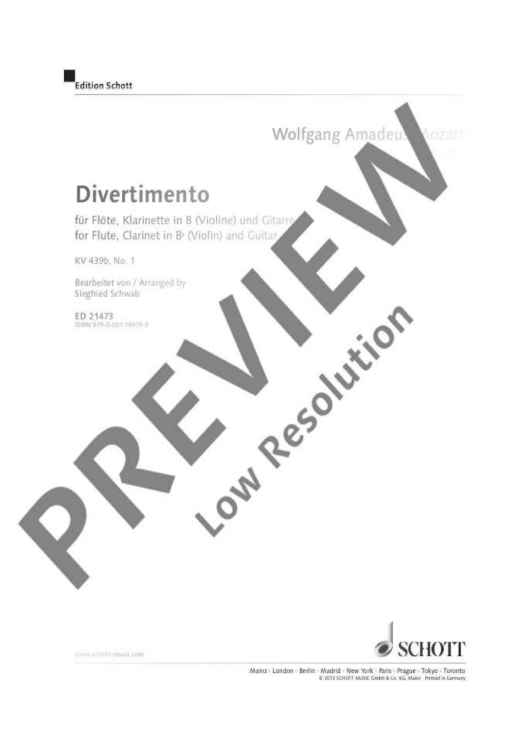 Divertimento No. 1 - Score and Parts