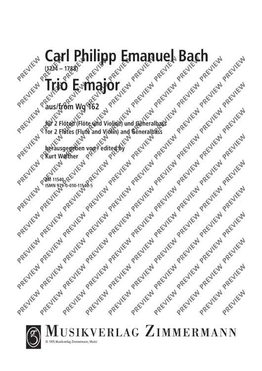 Trio E major - Score and Parts