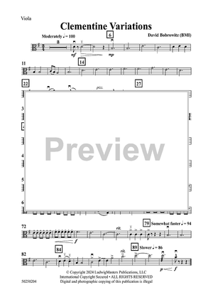 Clementine Variations - Viola