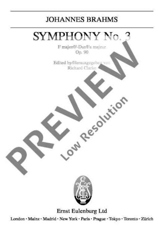 Symphony No. 3 F major - Full Score