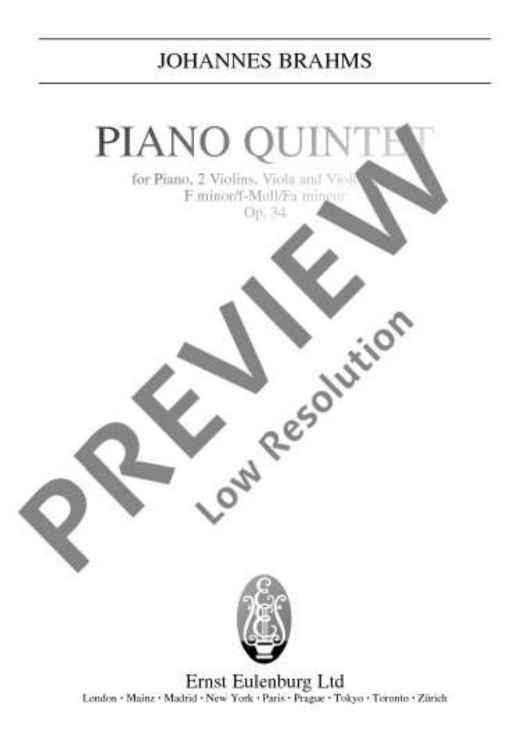 Piano Quintet F minor - Full Score