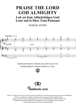 Praise the Lord God Almighty, from "Seventy-Nine Chorales", Op. 28, No. 53