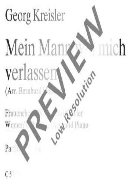 Mein Mann will mich verlassen - Choral Score