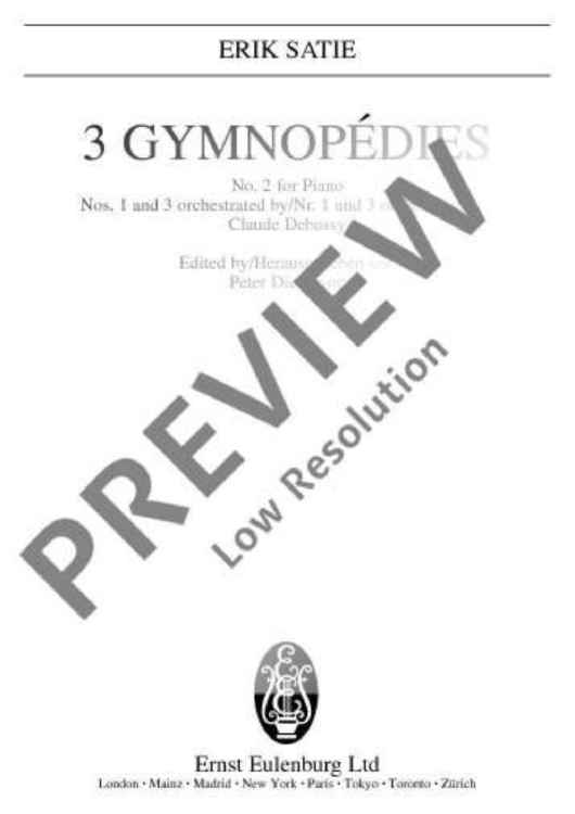 3 Gymnopédies - Full Score