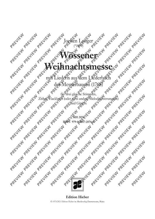 Woessener Weihnachtsmesse (Christmas Mass from Woessen) - Performing Score