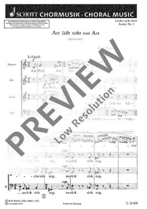 Lieder nach alten Texten - Choral Score