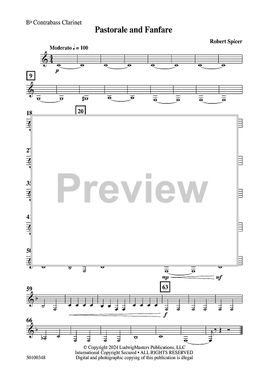 Pastorale and Fanfare - Bb Contra Bass Clarinet