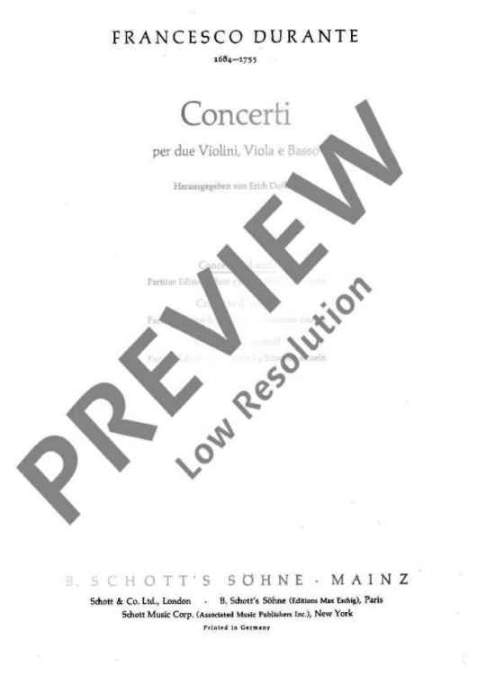 Concerto I F minor - Score