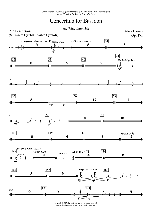 Concertino for Bassoon and Wind Ensemble - Percussion 2