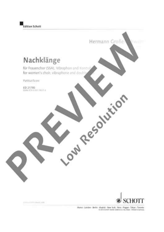 Nachklänge - Score