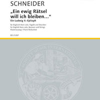 "Ein ewig Rätsel will ich bleiben..." - Piano Score and Solo Part