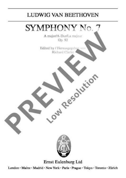 Symphony No. 7 A major - Full Score