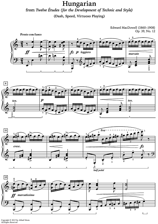 Hungarian, Op. 39, No. 12