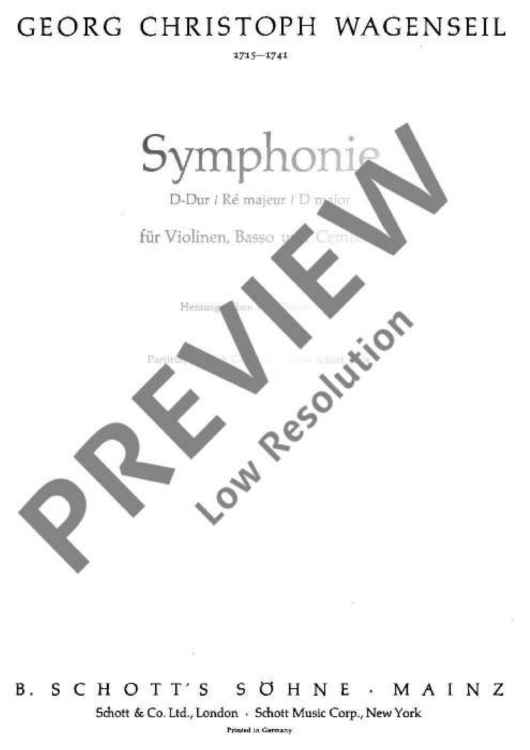 Symphony D major - Score