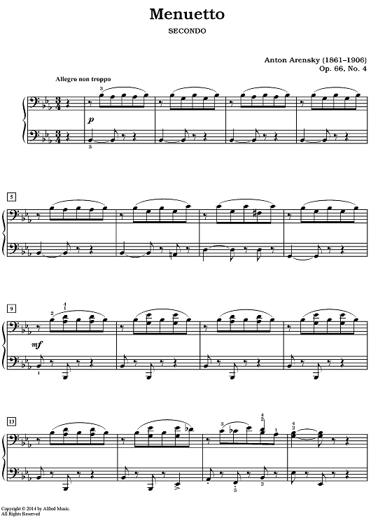 Menuetto, Op. 66, No. 4