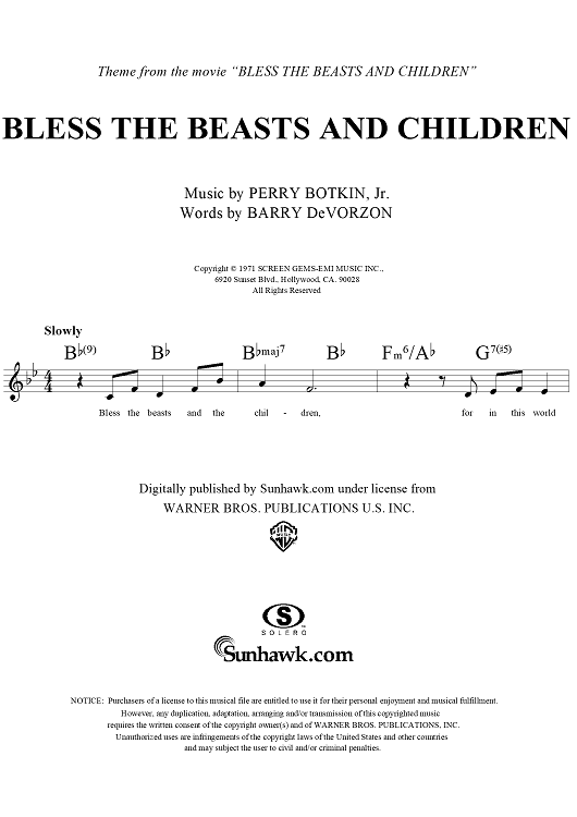 Bless the Beasts and Children