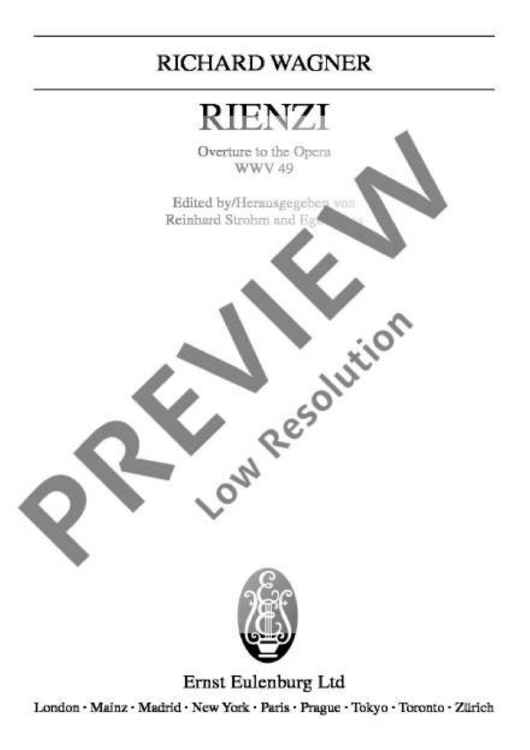 Rienzi - Full Score