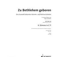 Zu Bethlehem geboren - 4th Part In C (bass Clef): Bass Recorder, Basso...