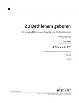 Zu Bethlehem geboren - 4th Part In C (bass Clef): Bass Recorder, Basso...