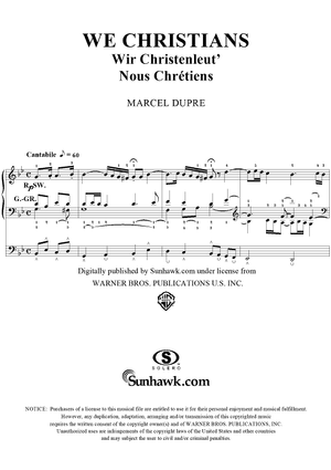 We Christians, from "Seventy-Nine Chorales", Op. 28, No. 75