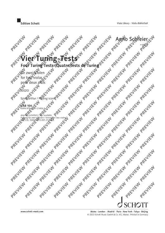 Four Turing Tests - Performing Score