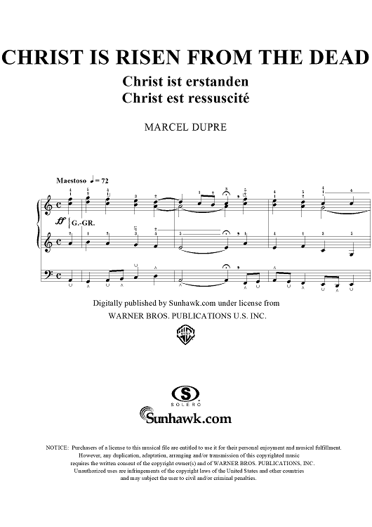 Christ is Risen From the Dead, from "Seventy-Nine Chorales", Op. 28, No. 11