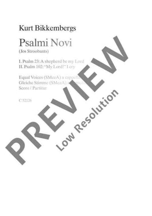 Psalmi Novi No. 1 + 2 - Choral Score