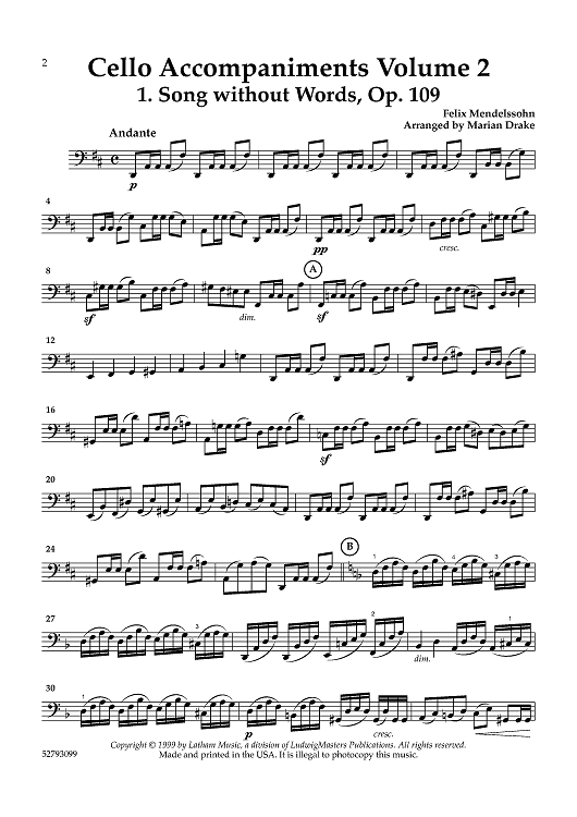 Cello Accompaniments - Volume 2