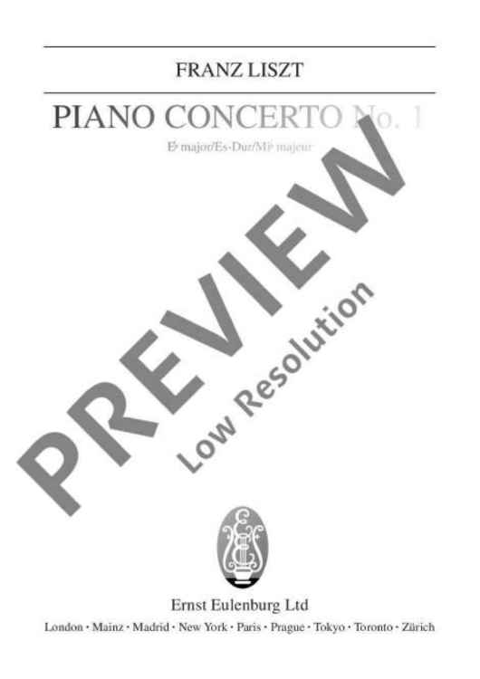 Piano Concerto No. 1 Eb major - Full Score