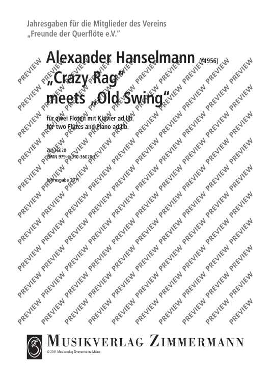 „Crazy Rag“ meets „Old Swing“ - Score and Parts