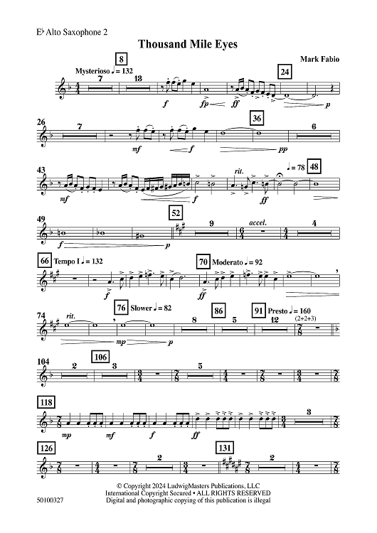 Thousand Mile Eyes - Eb Alto Sax 2