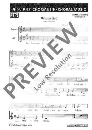 Winterlied - Choral Score