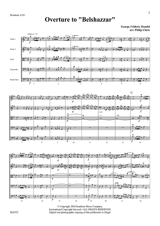 Overture to Belshazzar - Full Score