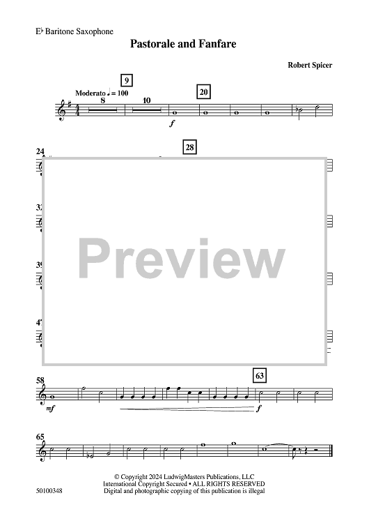 Pastorale and Fanfare - Eb Baritone Sax