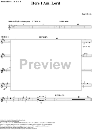 Here I Am, Lord (Horn 1 and 2 Part)