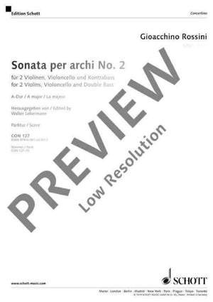 Sonata per archi in A major - Score