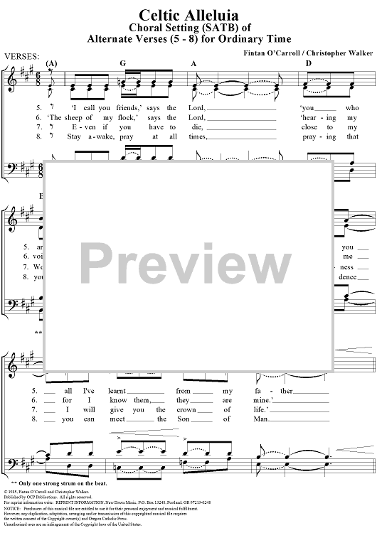 Celtic Alleluia (Alternate Verses 5-8 for Ordinary Time)