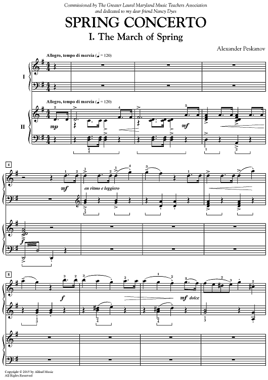 Spring Concerto In Four Movements for Solo Piano with Piano Accompaniment